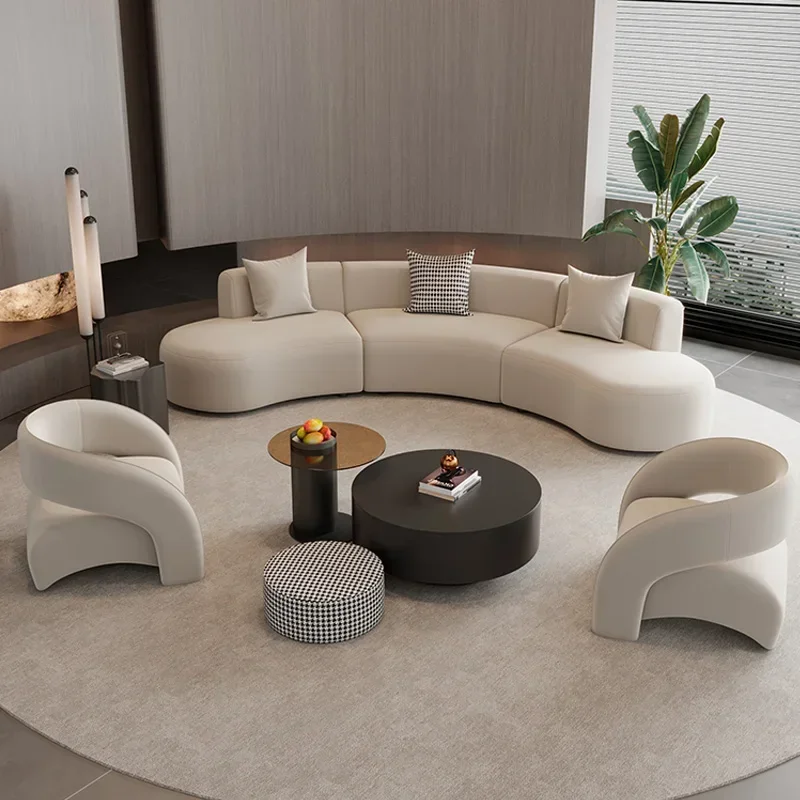 

Moder White Sofa Minimalist Individual Curved Nordic Loveset Sofa Arm Recliner Living Room Oturma Odası Kanepeleri Furniture