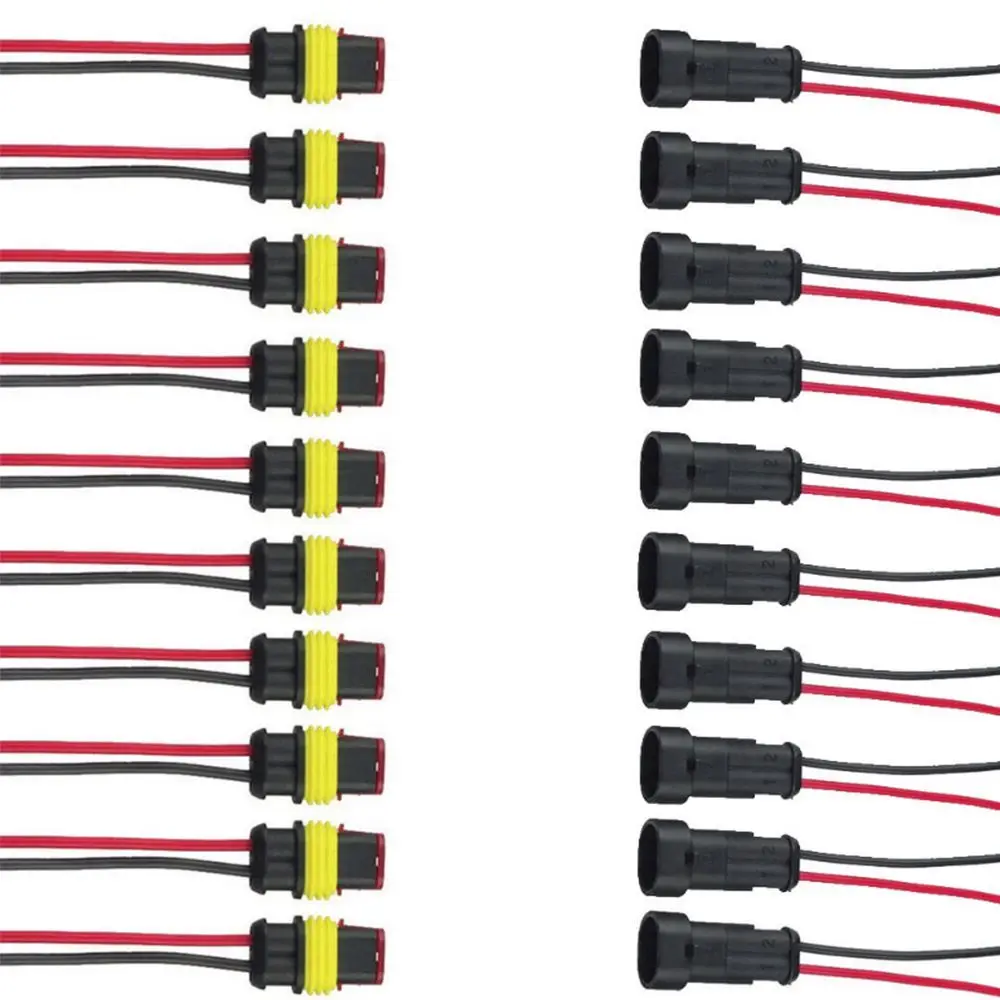 

5Sets Useful Practice Waterproof New Arrival for Car Auto Connector Plug Set with Wire AWG Marine Electrical Connector Plug