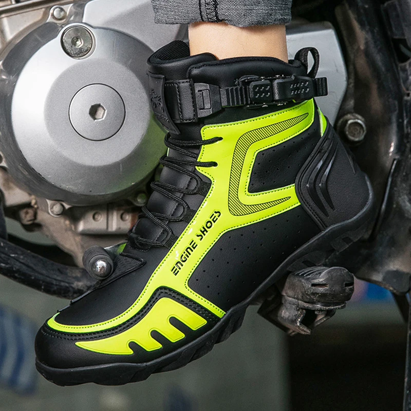 Botas antiderrapantes respiráveis para homens, Botas de tornozelo de motocross, Sapatos de corrida de moto, Novo, 2022, Motos