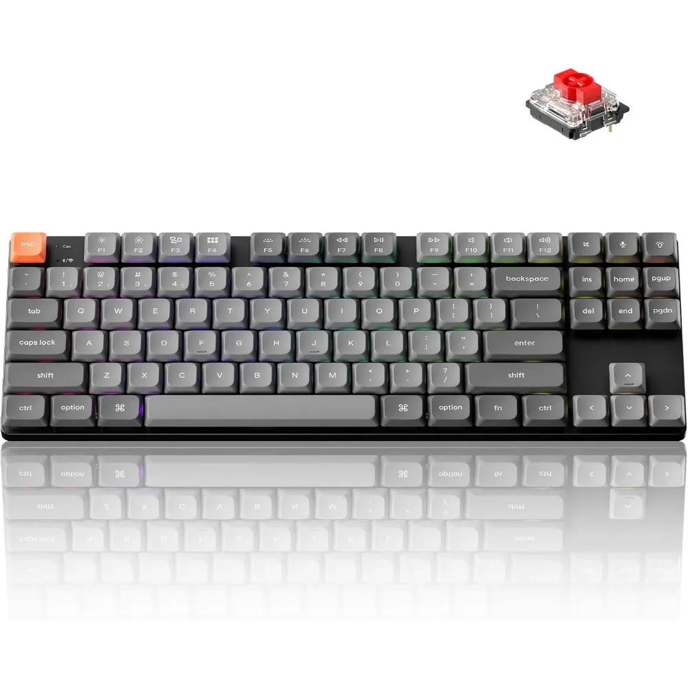 80% TKL Wireless Mechanical Keyboard: Low-Profile Switches, Hot-Swappable, RGB Backlit, QMK-Compatible, Bluetooth/2.4G/Wired