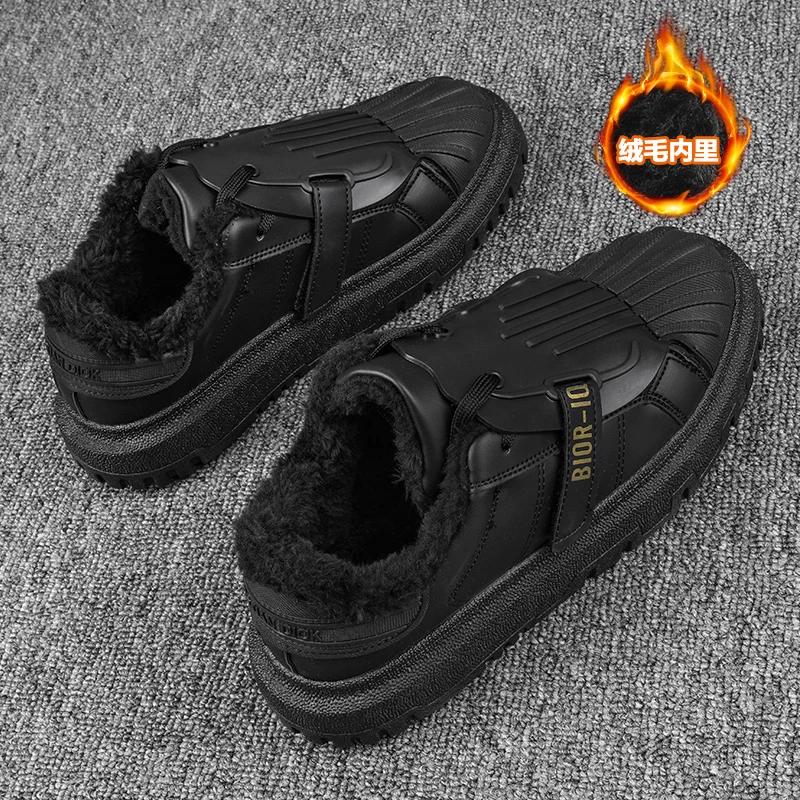

Новая зимняя мужская обувь, морозостойкая и теплая хлопковая обувь, высококачественная кожаная обувь для доски, уличная походная рабочая прогулочная обувь