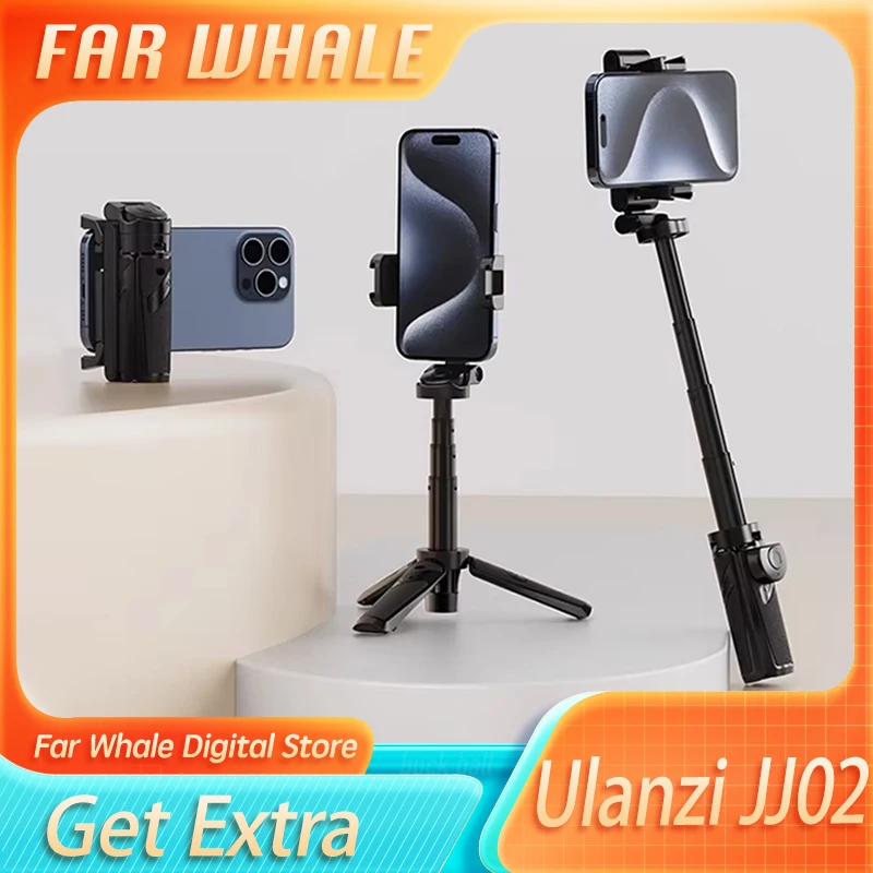 Ulanzi Jj02 Tripod Support 4 Section Stretchable Bluetooth Selfie Stick Rotating Handle Custom Pole Selfie Grip For Iphone15 16