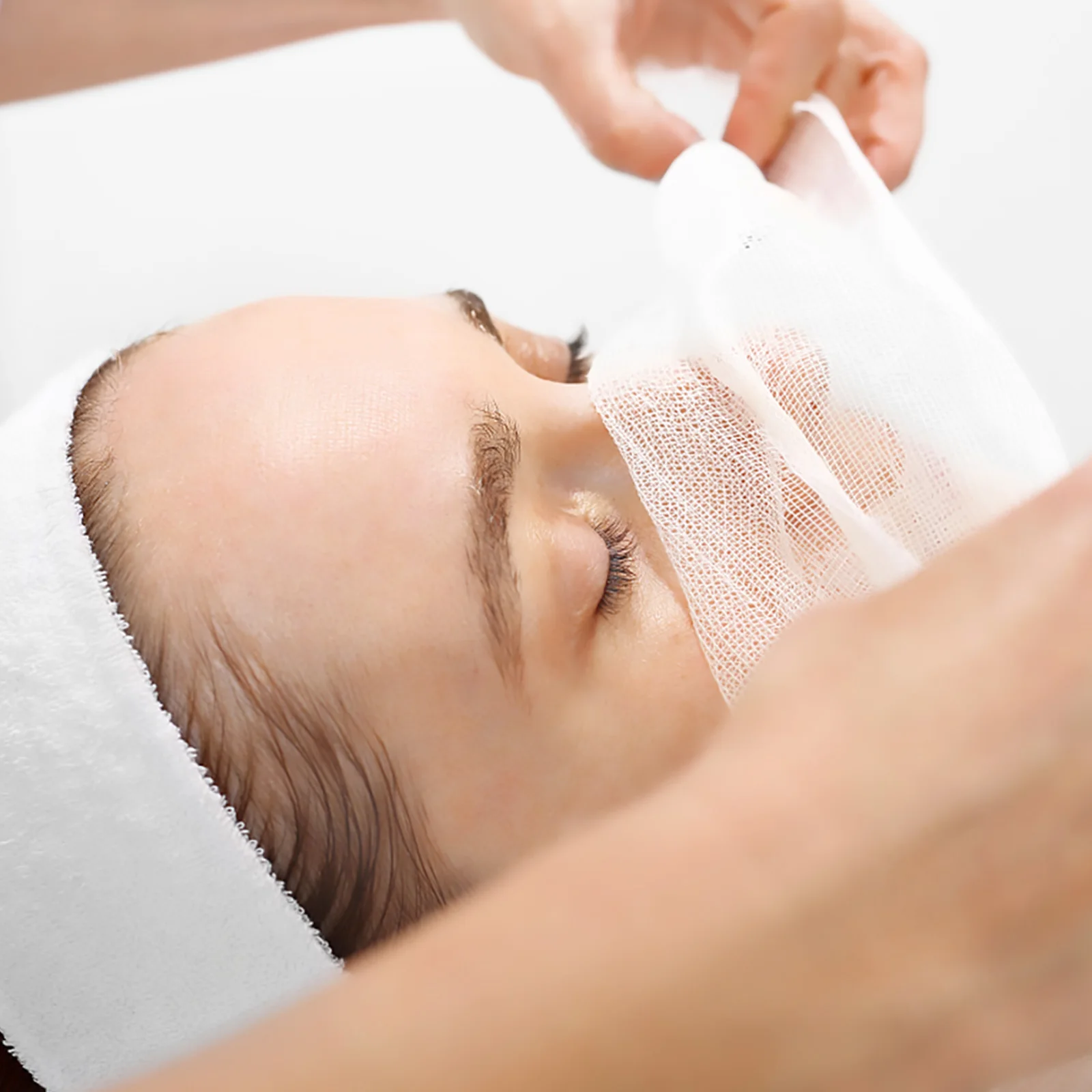 100 pçs algas rosto gaze premium salão de beleza gaze de algodão macio respirável pele amigável para uso profissional diário