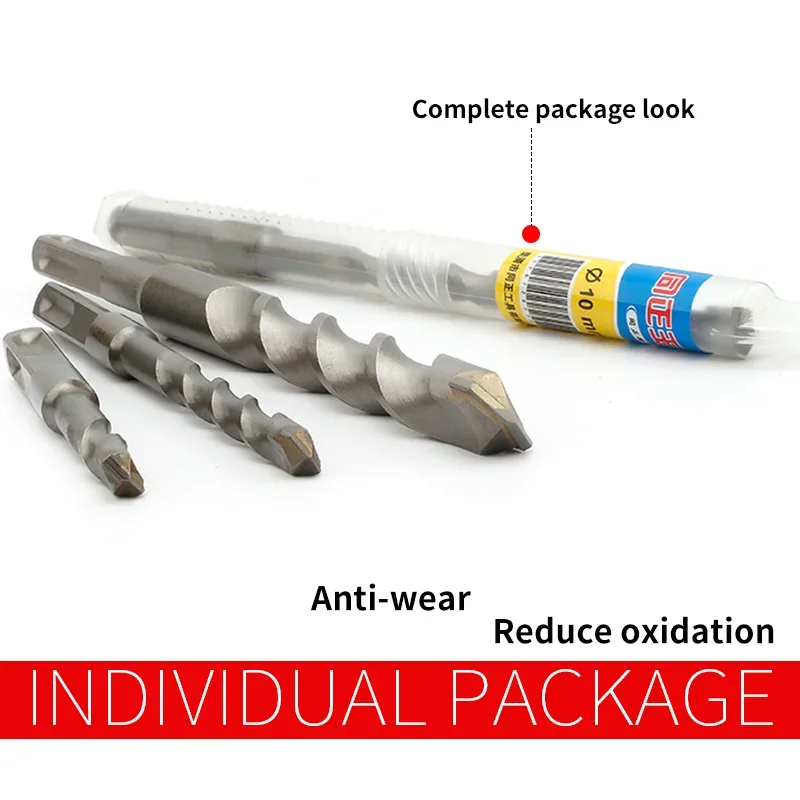 Broca de martelo elétrico para parede de cimento, impacto concreto, alça quadrada, 110mm, 150mm, 200mm, 280mm, 350mm, 5.5mm, 6.5mm, 8.5mm Comprimento, 1PC