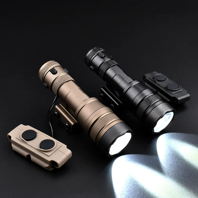 

WADSN REIN Tactical Flashlight 1000 Lumens Scout Light Hunting Weapon Airsoft Accessory With Dual Pressure Switch Fit 20mm Rail