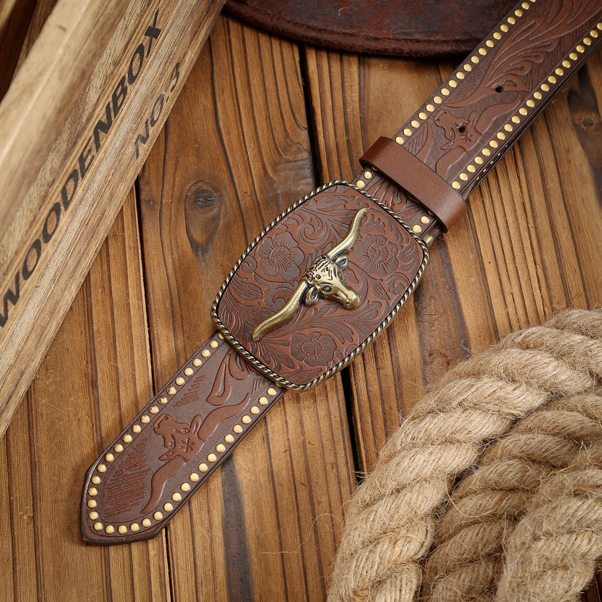 حزام PU على الطراز الغربي مناسب لكل من الرجال والنساء، على الطراز البوهيمي والرجعي، مثالي للنزهات اليومية غير الرسمية