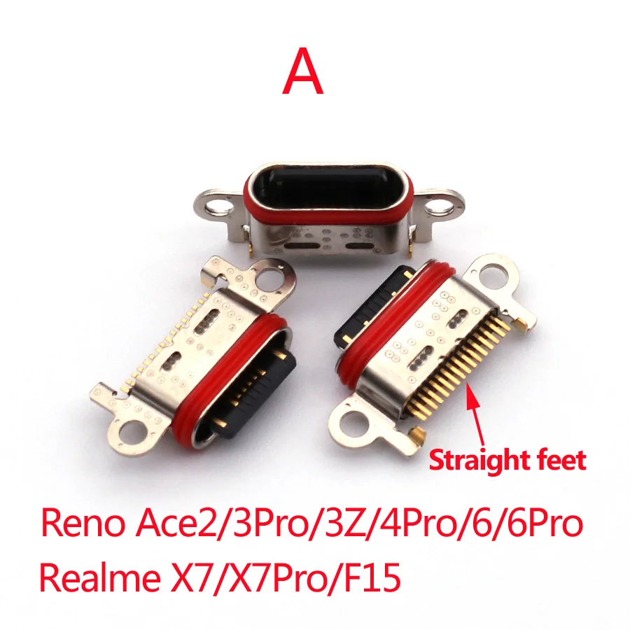 5-50Pcs USB Charging Connector For OPPO Reno Ace 2 2Z Z 3Z 4 3 6 Pro K3 K5 K7 A91 A92S Q Realme X X2 5 X50 X7 Charger Dock Port