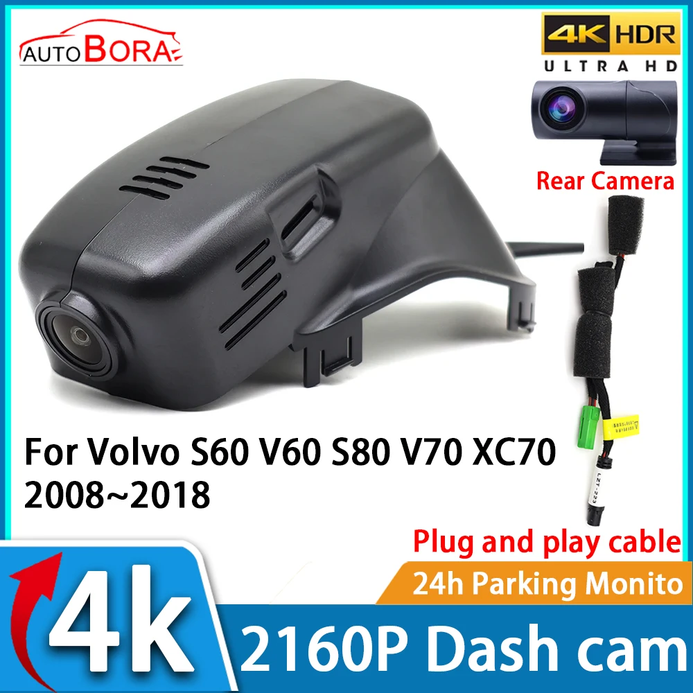 

ZhuCamX Car Video Recorder Night Vision UHD 4K 2160P DVR Dash Cam for Volvo S60 V60 S80 V70 XC70 2008~2018