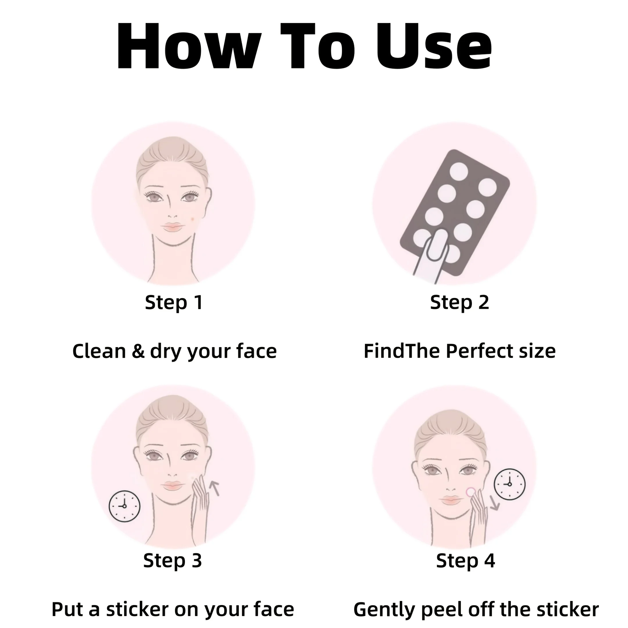 赤色パッケージ透明シミステッカー190枚セット 丸型 早期治癒と隠蔽に最適 タオバオ販売に最適