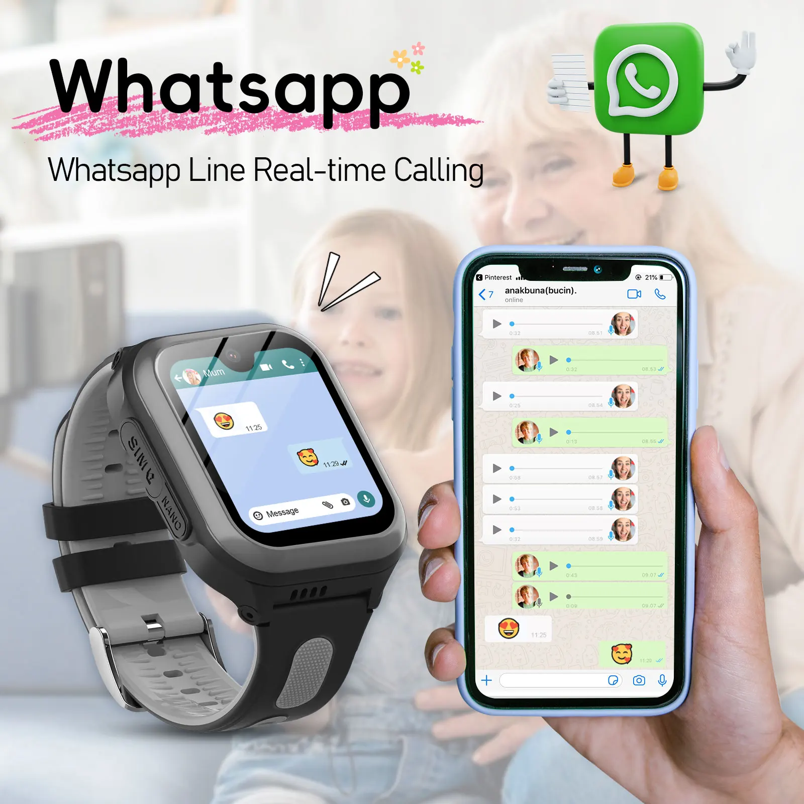 Wonlex 4G Bambini Astuto Della Vigilanza GPS WiFi Telecamera Monitor Tracker Orologio Del Telefono KT31-X2 Videochiamata SOS IP67 Impermeabile Kid Smartwatch