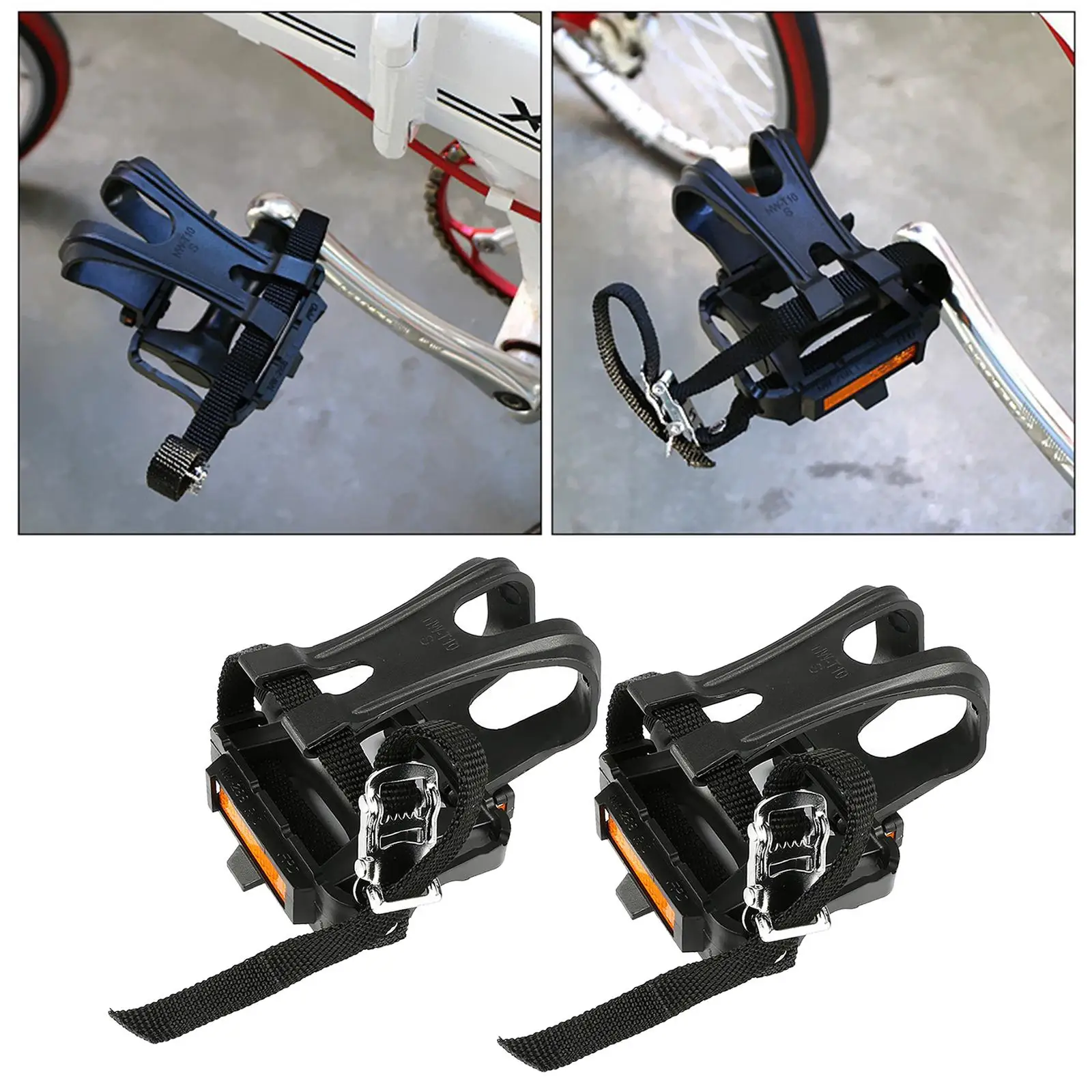 Lightweight Pedals With Toe Clip Straps MTB Road Bike Fixed Bike