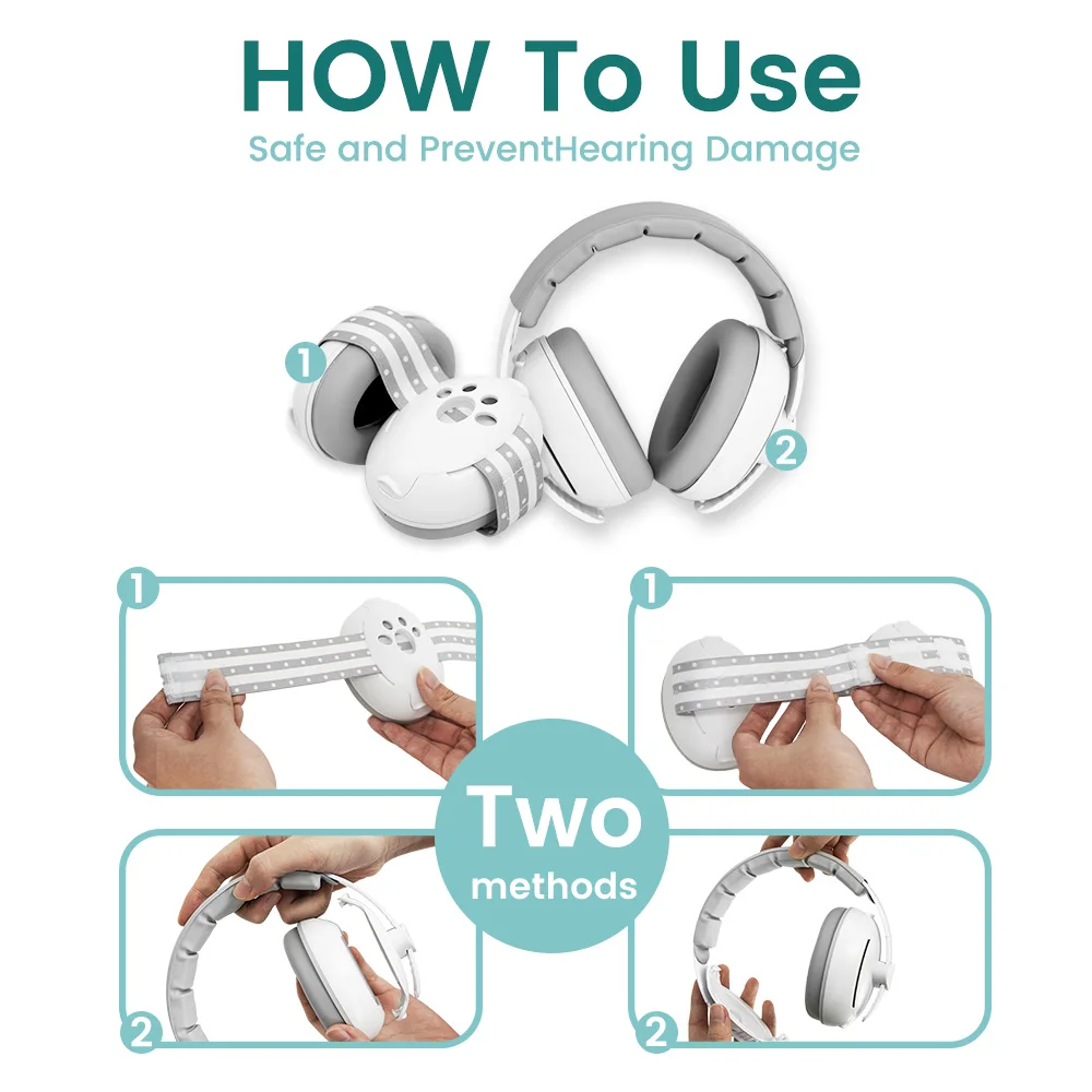 سماعات رأس لحماية أذن الطفل وخاصية إلغاء الضوضاء للأطفال، حماية أذن الطفل 2 في 1، أساسيات سفر الطفل في الهواء الطلق #6