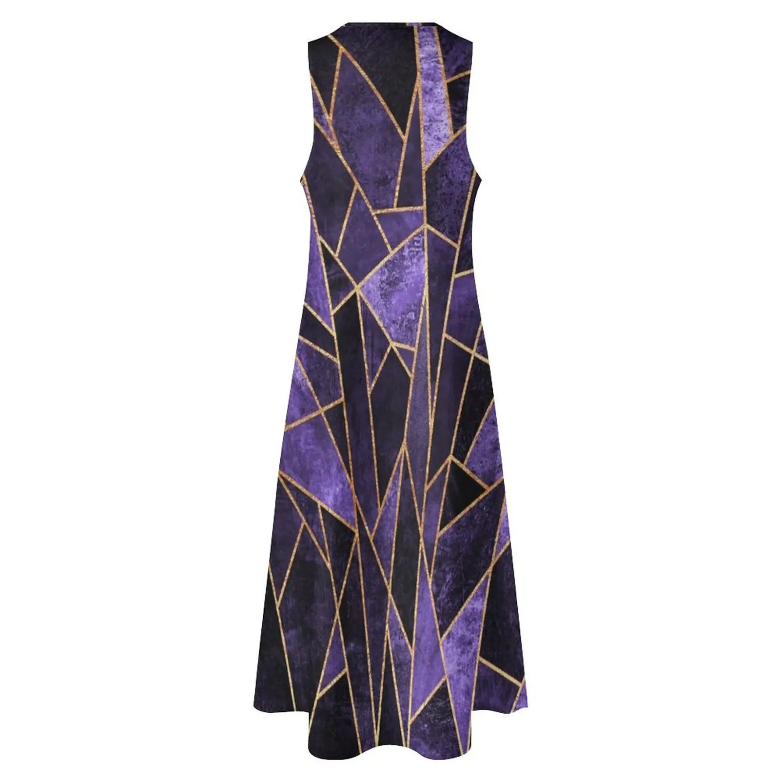 Shattered Amethyst Langes Kleid Sommerkleider Damen 2025, Kleider für Damen