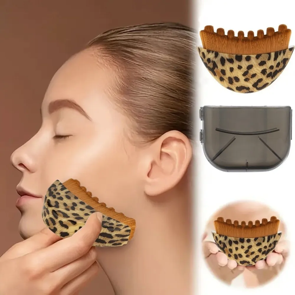 Leopard Print Lymphatic Contour Face Brush Multi-function Chin Reduce Puffiness Lymphatic Drainage Face Brushs Portable