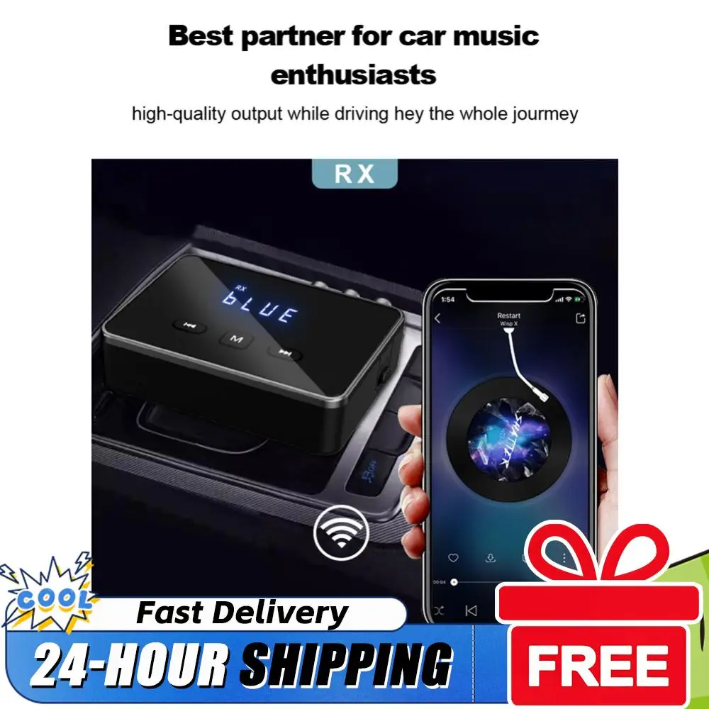 

Аудиоприемник-передатчик BT 5.4 с RCA, 3.5 мм AUX и дисплеем, BT-аудиоадаптер для ТВ/автомобиля/ПК/домашней стереосистемы/колонок