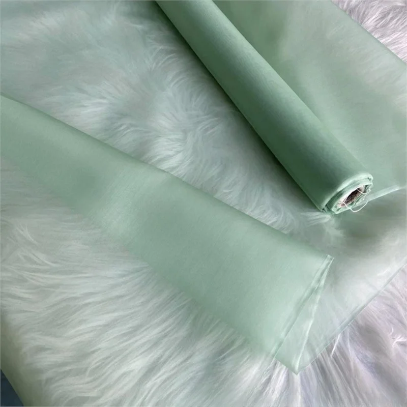 

Encrypted 8 momme silk organza fabric gauze 140cm wide hard
