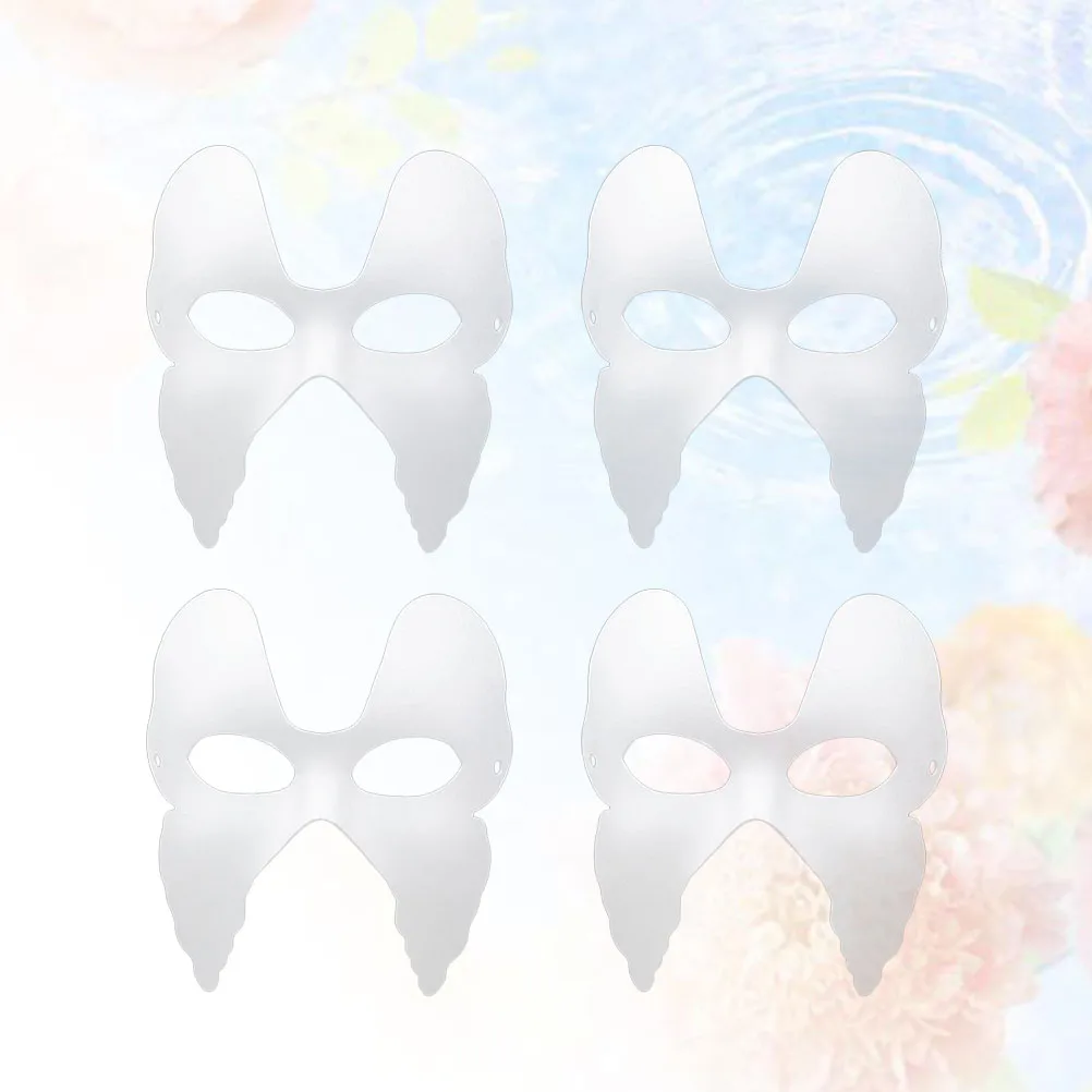 

8 Pcs Blank Mask DIY Unpainted Halloween White Masks Paper Pulp Prom Masquerade