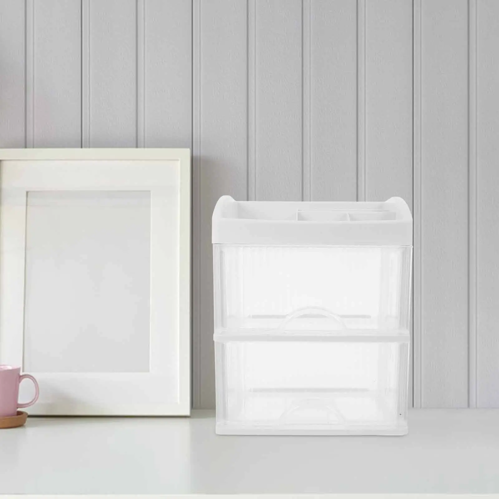 Multilayer Drawer Desktop Organizer Cabinet Clear Plastic Storage Countertop Makeup Skincare Organizer Simple Design