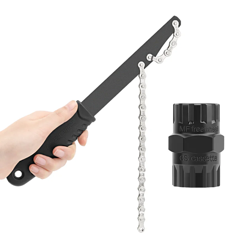 AliExpress riderace Bike Flywheel Removal Tool Kit With Cassette Freewheel Wrench 12 Teeth MTB Bicycle Chain Whip Cassette Sprocket Remover Tool