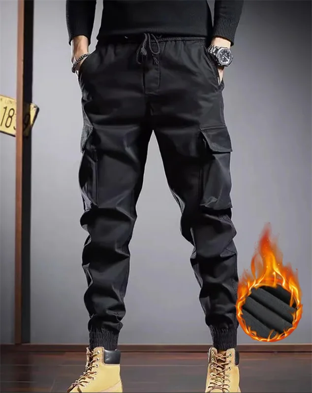 Cotton pants for men with thick fleece and warm pants  worn with pure cotton as the base  cool and extra thick  windproof in win