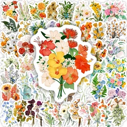 Aesthetic Flower Bouquet Stickers DIY Kids Toy Gift Waterproof Decal for Scrapbook Journal Phone Luggage Laptop Decorative