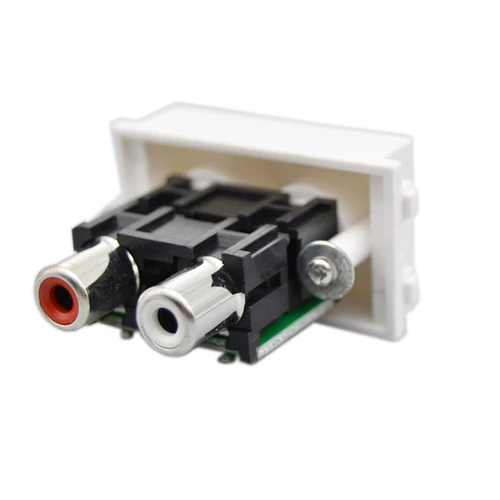 Imagen 2 del producto Módulo de ranura RCA para sonido de Audio, enchufe de Color blanco y rojo, adaptador acústico Hifi, amplificador, Conector de DVD, 23x36mm