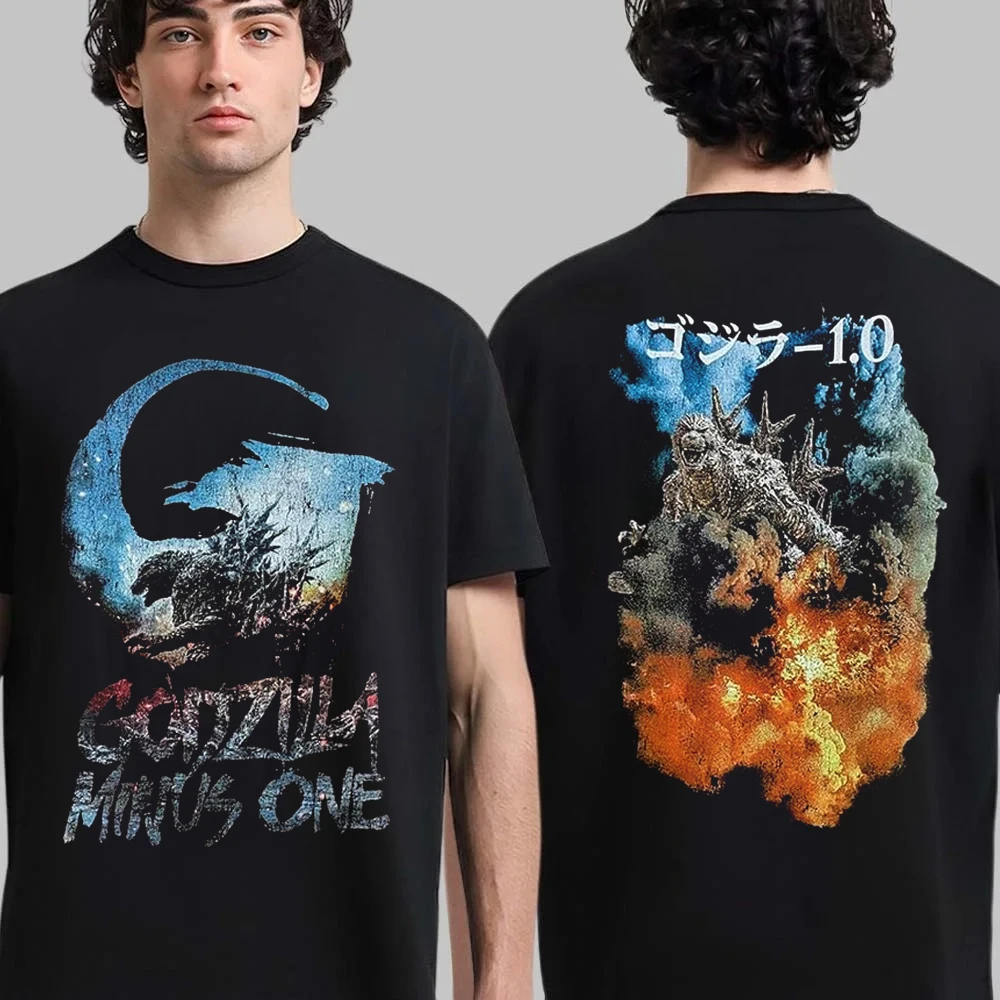 2026 New Hot Anime JP Movie Godzilla Vintage Print Cotton T-Shirt Men Women Kids Family Clothes Short-Sleeve Casual Tee Tops