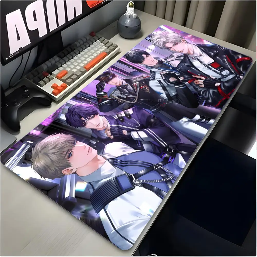 Romantic Game L-Love and Deepspace Mouse Pad Large Mouse Pad Desk Mat Non‑Slip Board Gaming Mat Stitched Edge Design