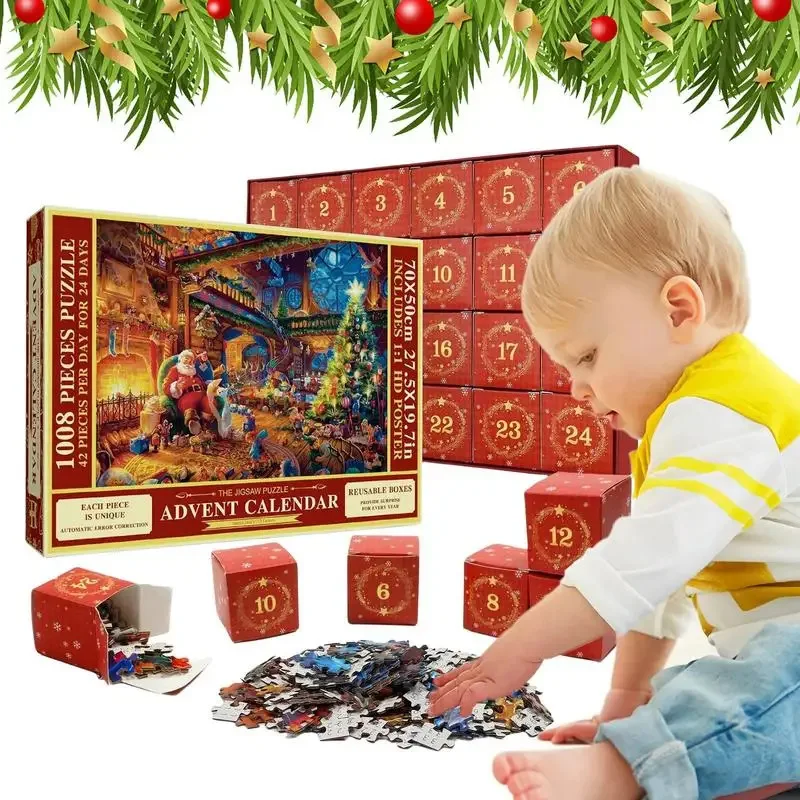 

Fun Countdown 24 Days Christmas Advent Calendar Puzzle Family Party Surprise Gift For Kids Boys Girls