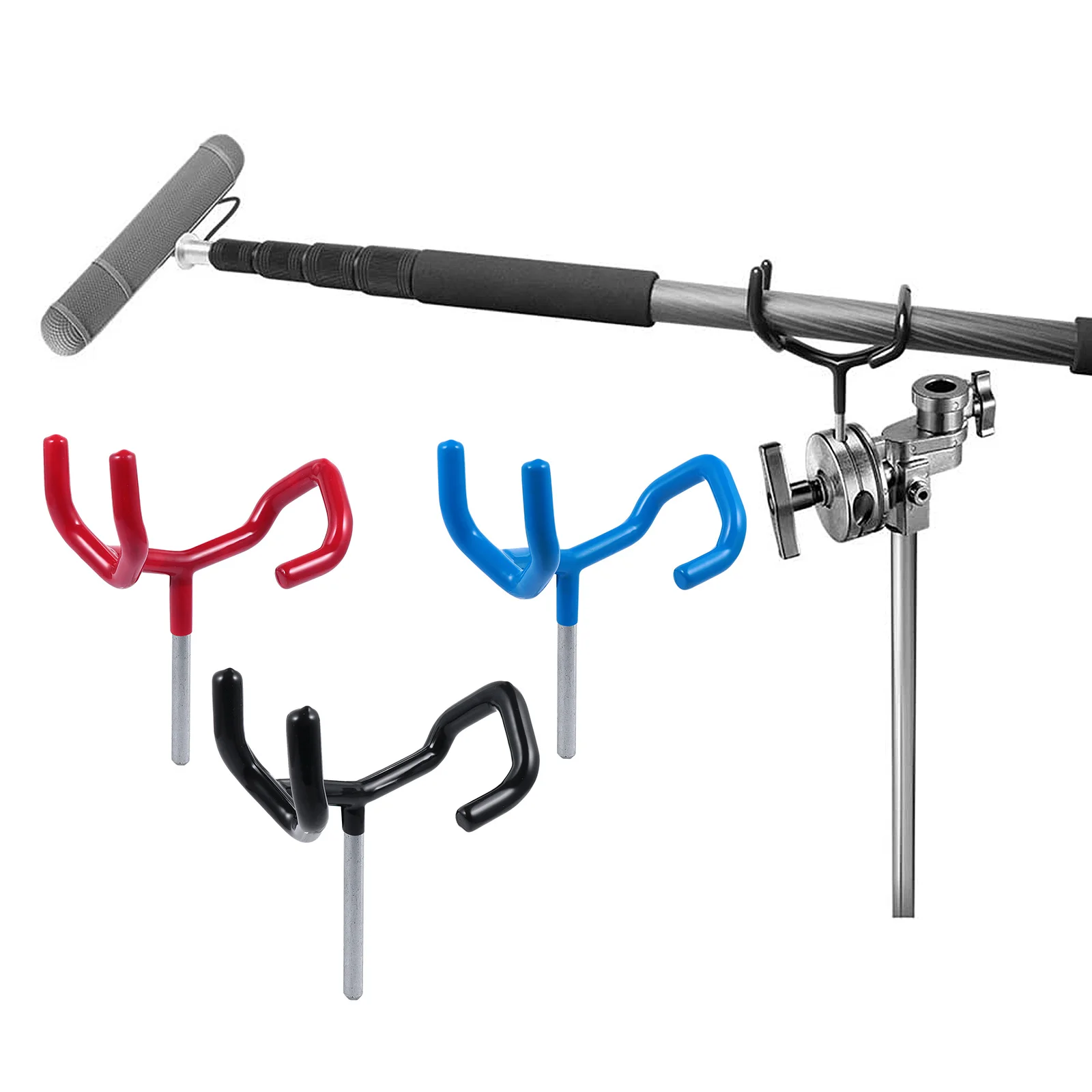 

Microphone Boom Pole Support Holder Lightweight Durable Grip Clip Fits Mic Stand Boom Pole Microphone Support Holder