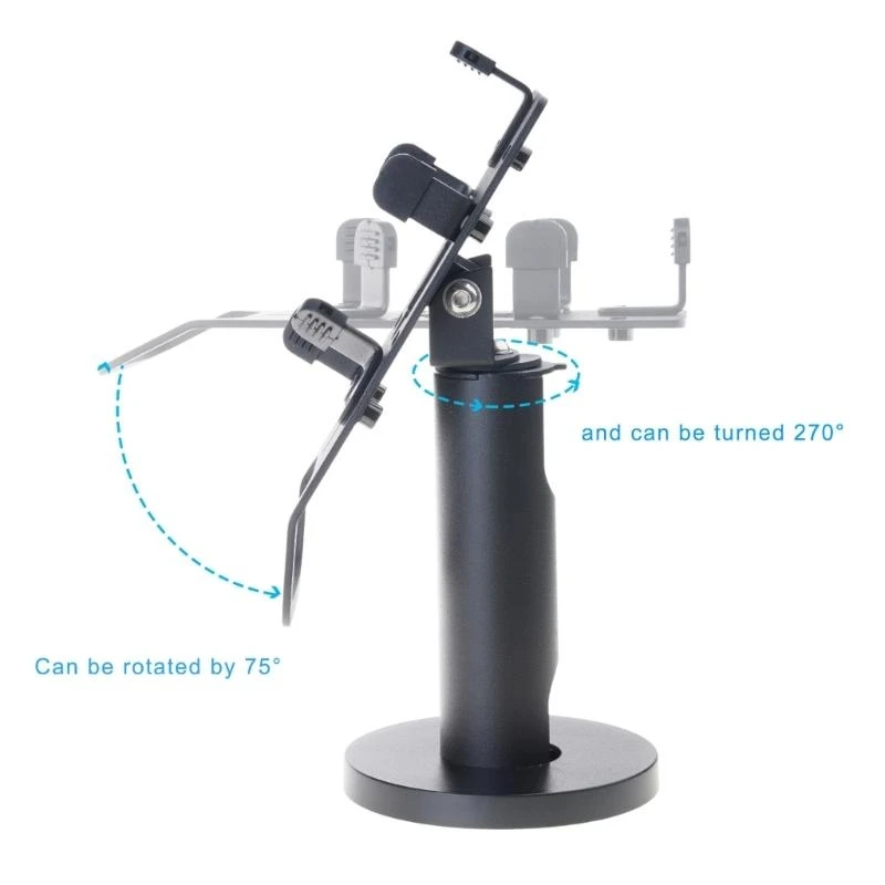 R53C Universal Credit Card Terminal Stand with Internal Wire Routing Adjustable Clamp for 70-100mm Width Device
