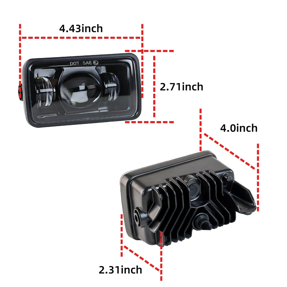 Upgraded 4.5 Inch Square 60W White LED Fog Lights, Waterproof Installation Kit Compatible with 2015-2020 Ford F150