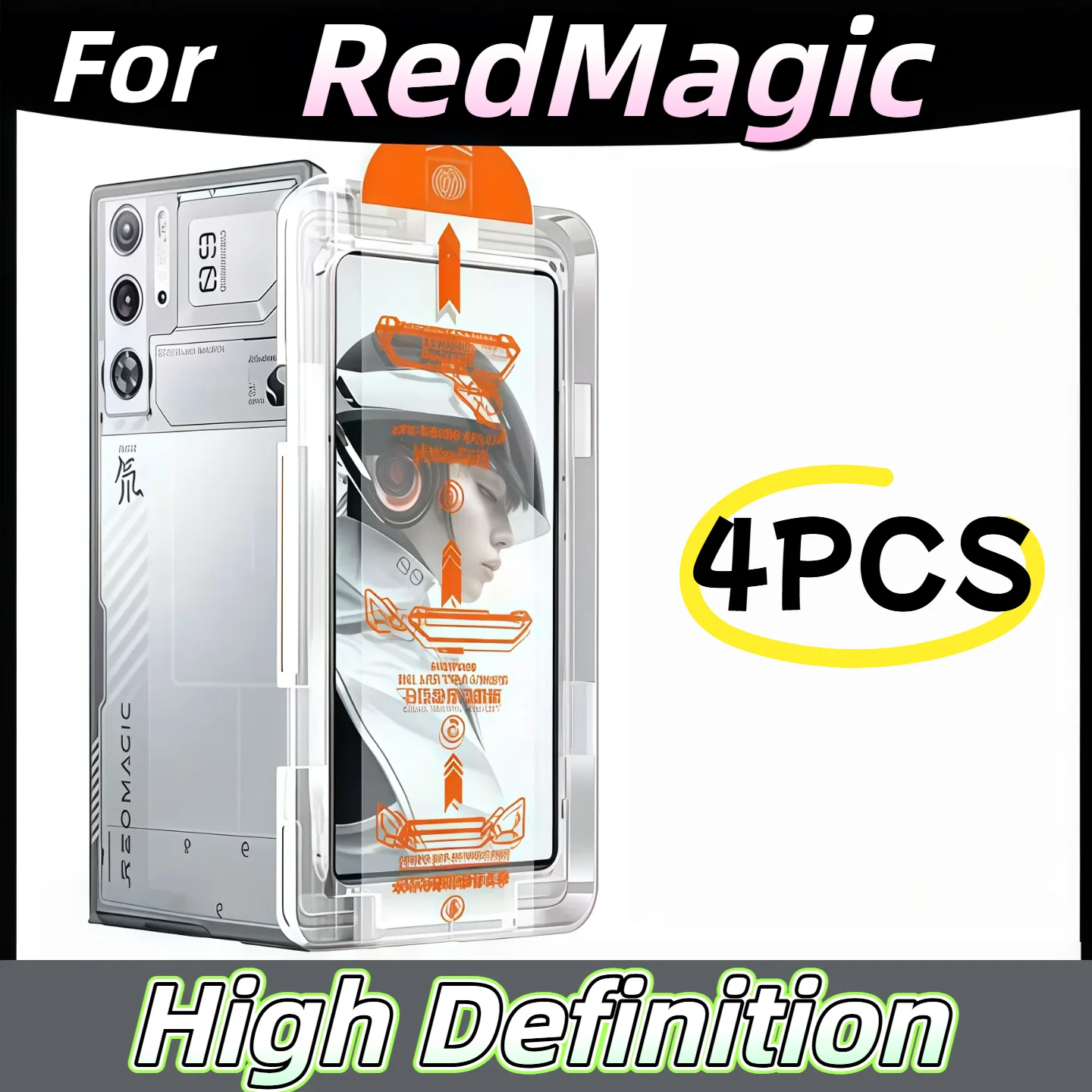 4 قطعة حامي الشاشة ل ZTE Nubia Redmagic Red Magic 8/8S/9/9S/10/10S/5G 9H الزجاج المقسى التغطية الكاملة من الحافة إلى حافة برو فيلم