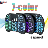 Bluetooth 2.4G Colorful Backlight Spanish Air Mouse Remote Touchpad for Android TV Box PC I8 Mini Wireless Keyboard