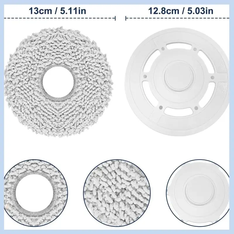 ملابس ممسحة سهلة الاستخدام مع قطع غيار لوحات الممسحة لـ Ecovacs Deebot T20 Omni / T20e Omni جهاز آلي لتنظيف الأتربة حامل ممسحة وسادة ممسحة