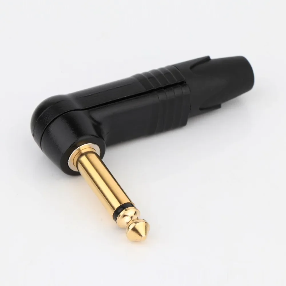 1 шт., 24-каратное позолоченное прямоугольное моноразъем 6,35 мм, роскошный разъем для микрофона, разъем для динамика, 6,35 мм, моноразъем в сборе