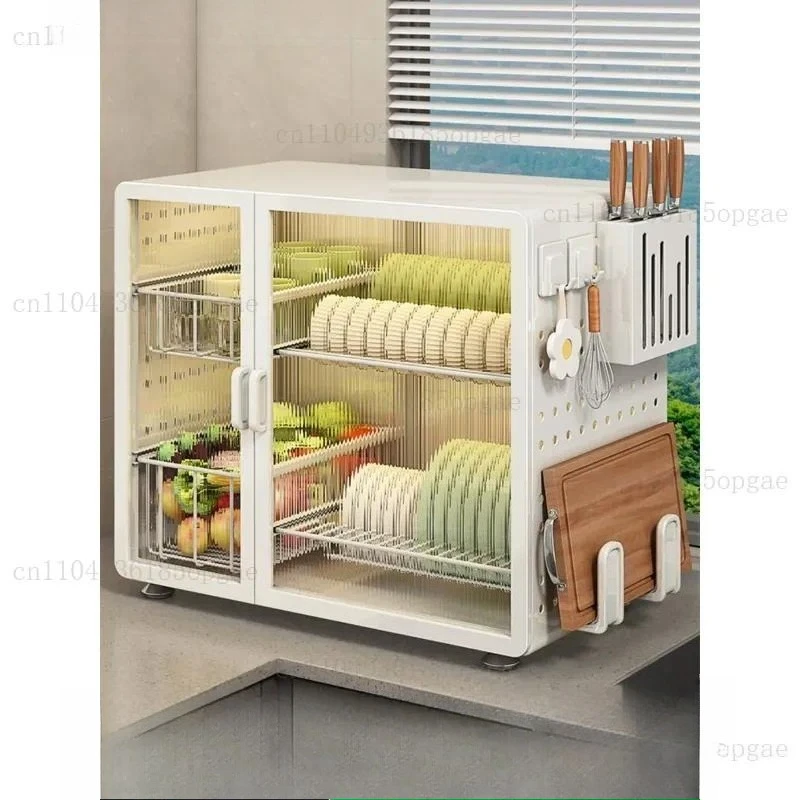 Cupboard Drain Shelf Kitchen Household Countertop Multifunctional Tableware Box Dish Storage Rack
