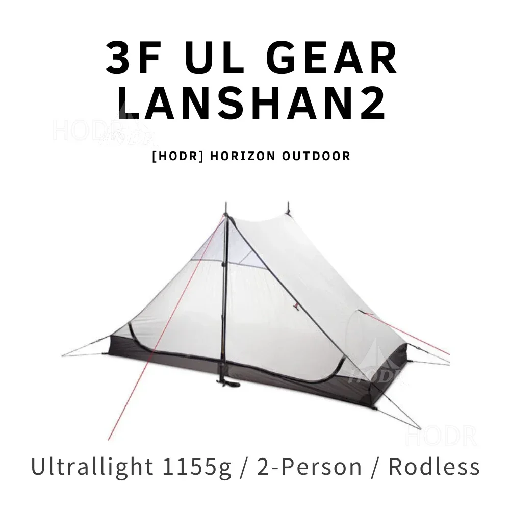 

[HODR] 3F UL GEAR LANSHAN2 Tipi Tent Ultralight 1155g DUO Trekking Tent Rodless Outdoor Camping 2-Person Lanshan 2 Gratitude