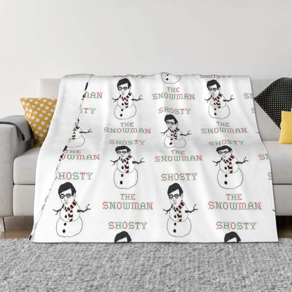 

Shosty the Snowman Throw Blanket Custom Comforter Decorative Throw warm for winter Blankets