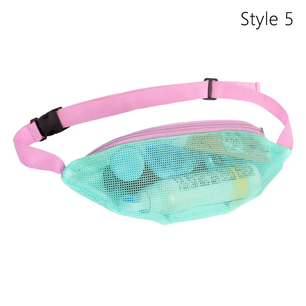 

Breathable Beach Mesh Fanny Pack Waterproofs Adjustable Belt Mesh Beach Bag Storage Case Lightweight Mobile Phone Bag
