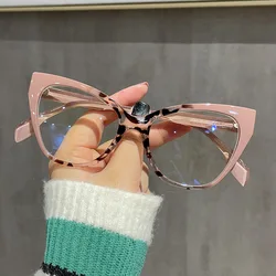 Oversized Women Myopia Presbyopia Glasses Cat-Eye Fashion Lady's Blue Light Blocking Computer Eyewear Prescription Eyeglasses