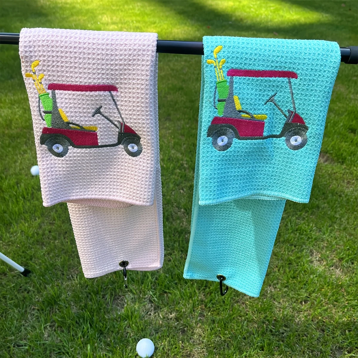 High-Quality Embroidered Interesting Women'S Golf Towel, Quick-Drying  Super Absorbent Waffle Fabric,  Suitable for Golf Bags,