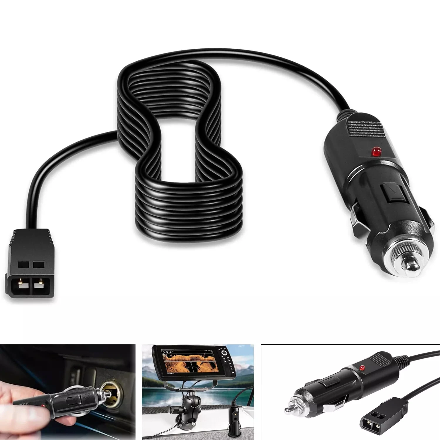 TM 12V DC Port Power Cord 720105-1 Power Cable Fit for Humminbird Fish Finder Charger, for All Helix 5/7/8/9/10/12/15