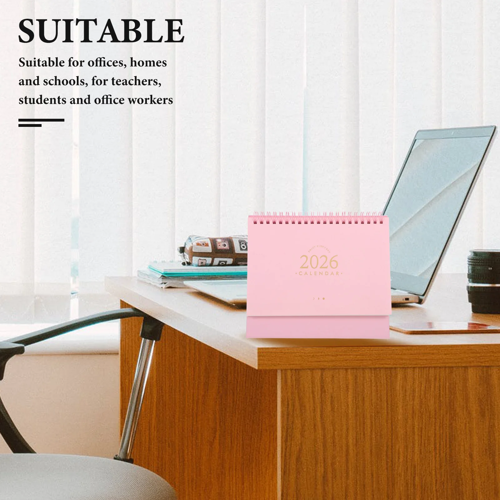 

Small Minimalist Desk Calendar 2025.9-2026.12 Desktop Monthly Planner Office Home School Twin-Wire Binding Standing Flip