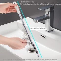 45/60CM Sewer Pipe Unblocker Drain Toilet Washbasin Sink Hair Cleaning Hook Dredging Tool For Bathroom Kitchen Anti Clogging