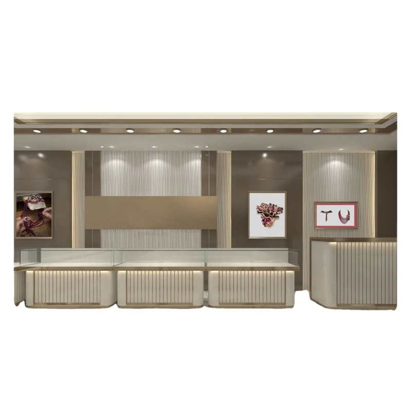 custom.Lishi Jewelry Shop Jewelry Counter Layouts Customizable Jewelry Display Showcase Luxury Cabinet