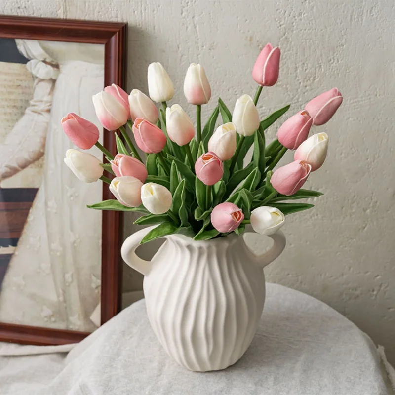 

Handmade Tulip Rose Artificial Bouquet 7/9/11/13/15pcs for Home Decor Christmas Anniversary Halloween Festival Decoration