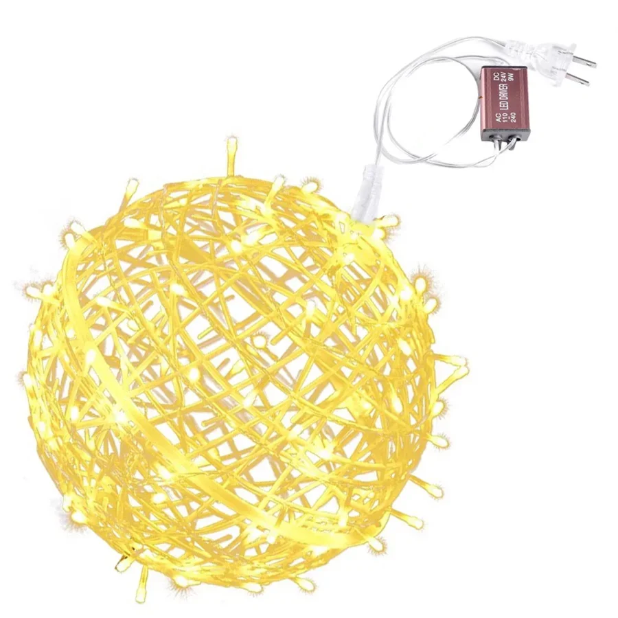 30 ซม.โคมไฟ Ball Fairy String Light ลูกโลกกลางแจ้ง Ball แขวน Garland โคมไฟต้นคริสต์มาส String Light สําหรับต้นไม้ Backyard Decor