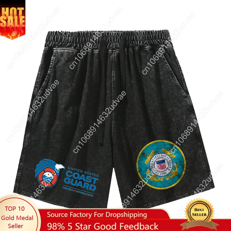 

United States Coast Guard Shorts Man Woman Teenager Retro Short Pants Vintage Cotton Elastic Beach Shorts Customized Pant