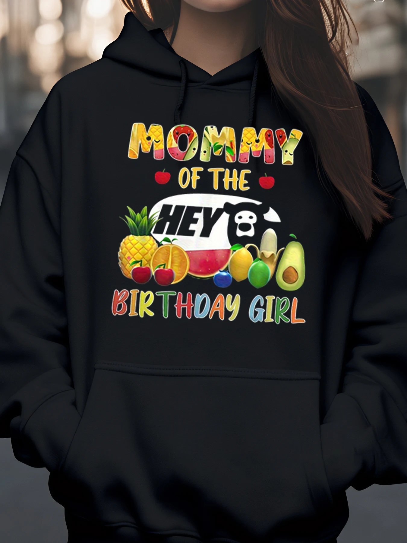 

Толстовка с фруктовым принтом для мамы и дня рождения для девочек, женская повседневная одежда для празднования дня рождения
